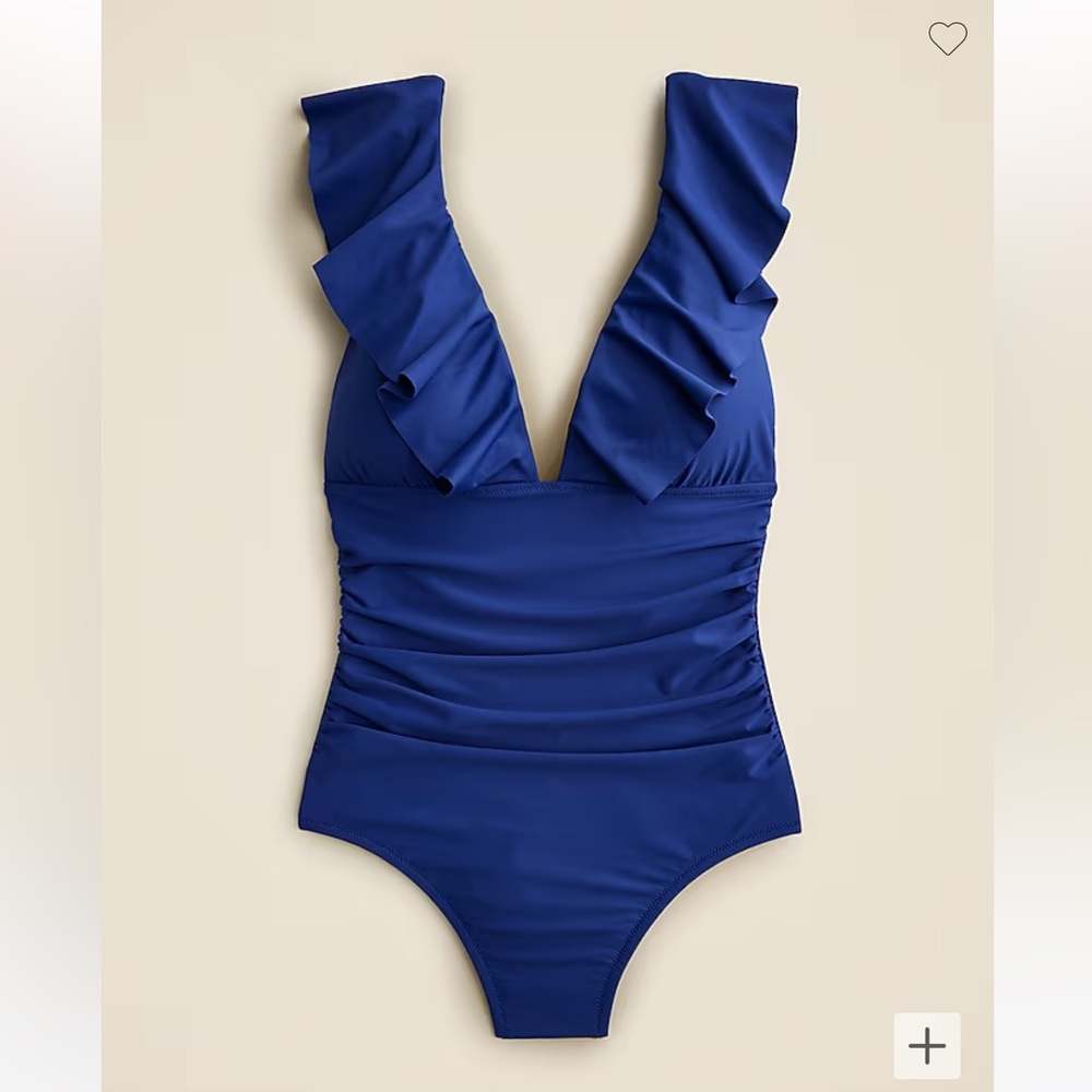 J. Crew Ruched Ruffle One-piece Swimsuit - Picture 3 of 4